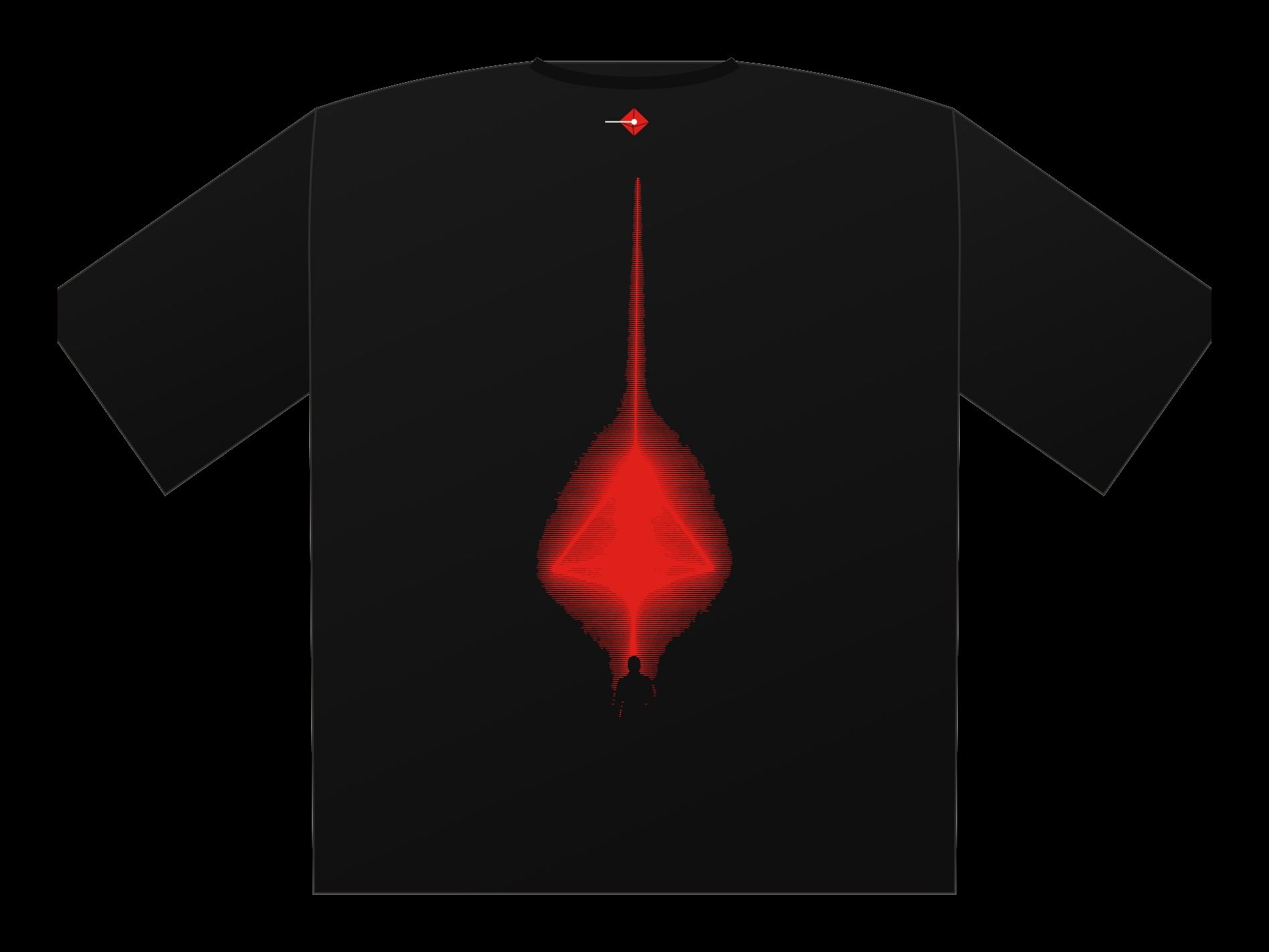 Plano de Polera oversize Axis II, espalda