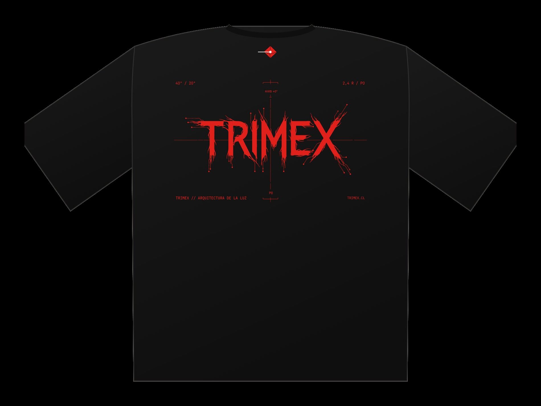 Plano de Polera oversize Cyber, espalda