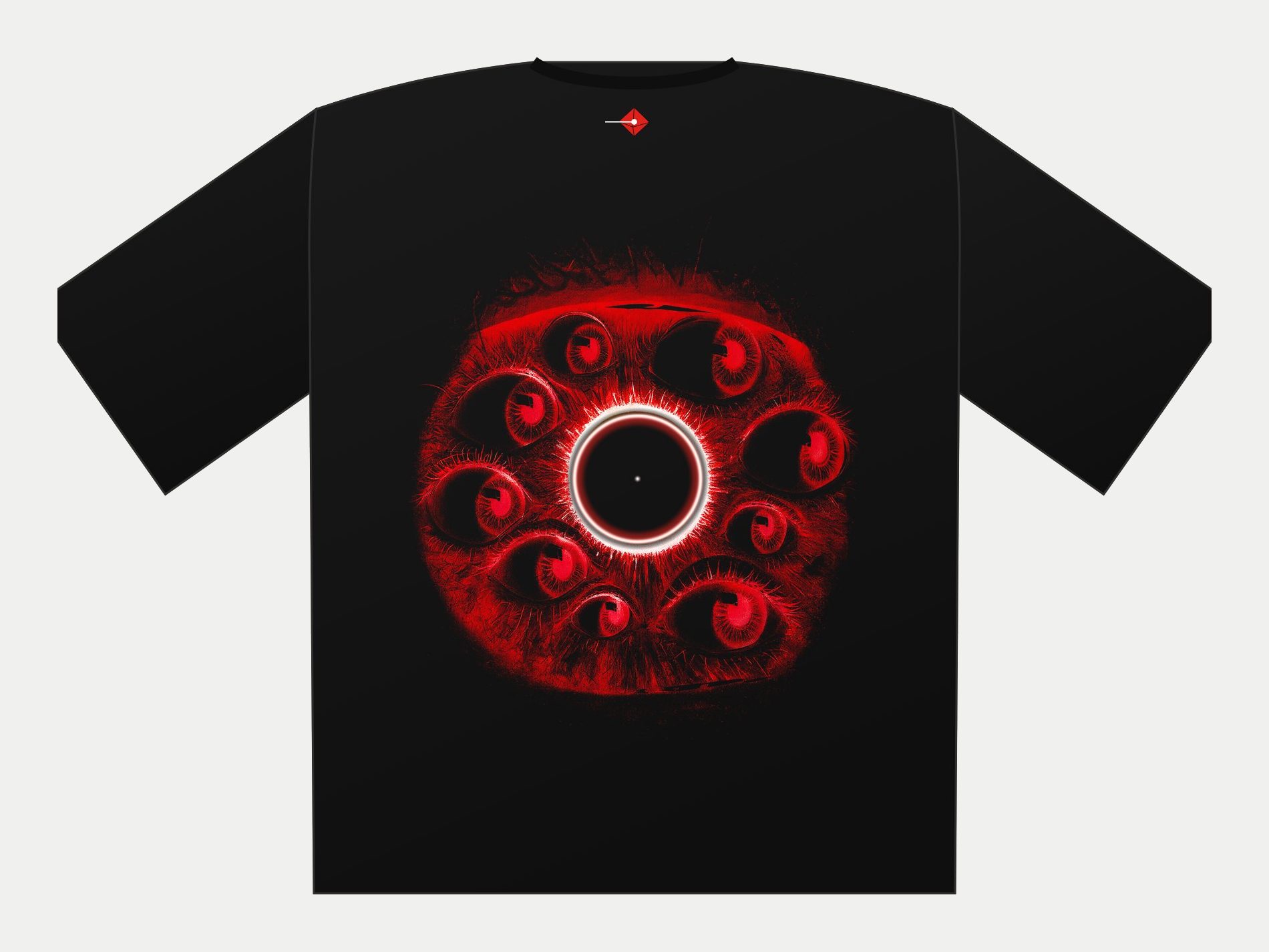 Plano de Polera oversize Ojos, espalda