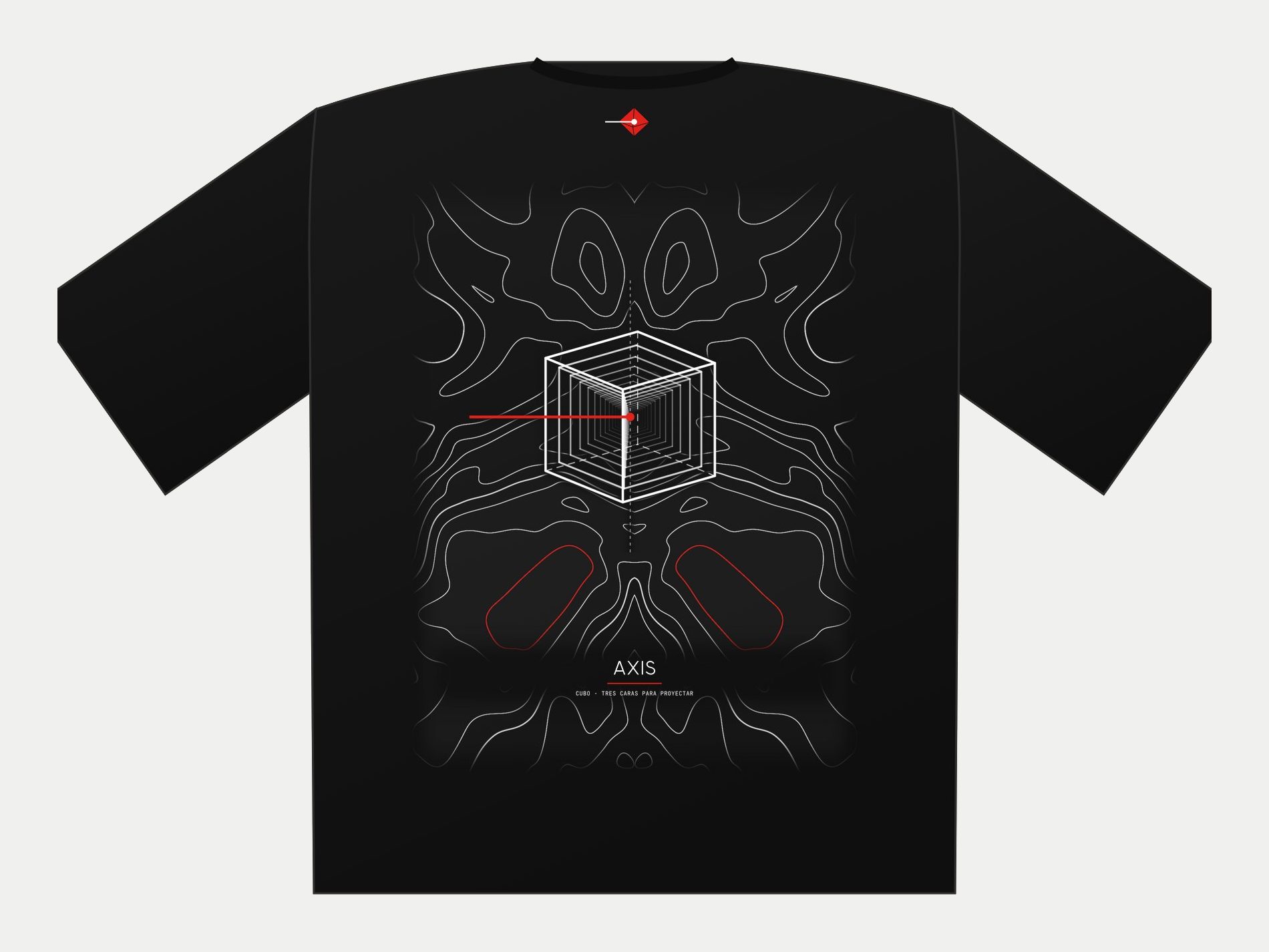 Plano de Polera oversize Axis Curvas, espalda