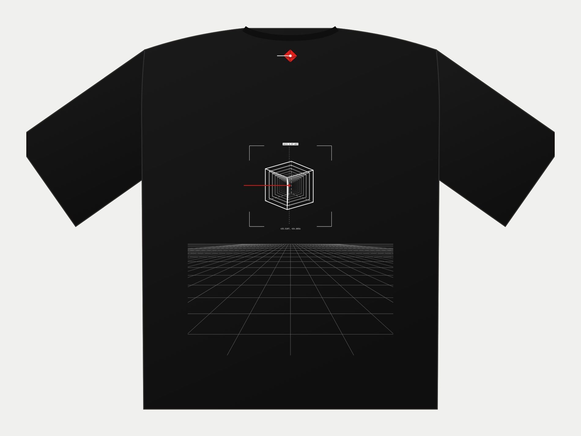 Plano de Polera oversize Axis Piso, espalda