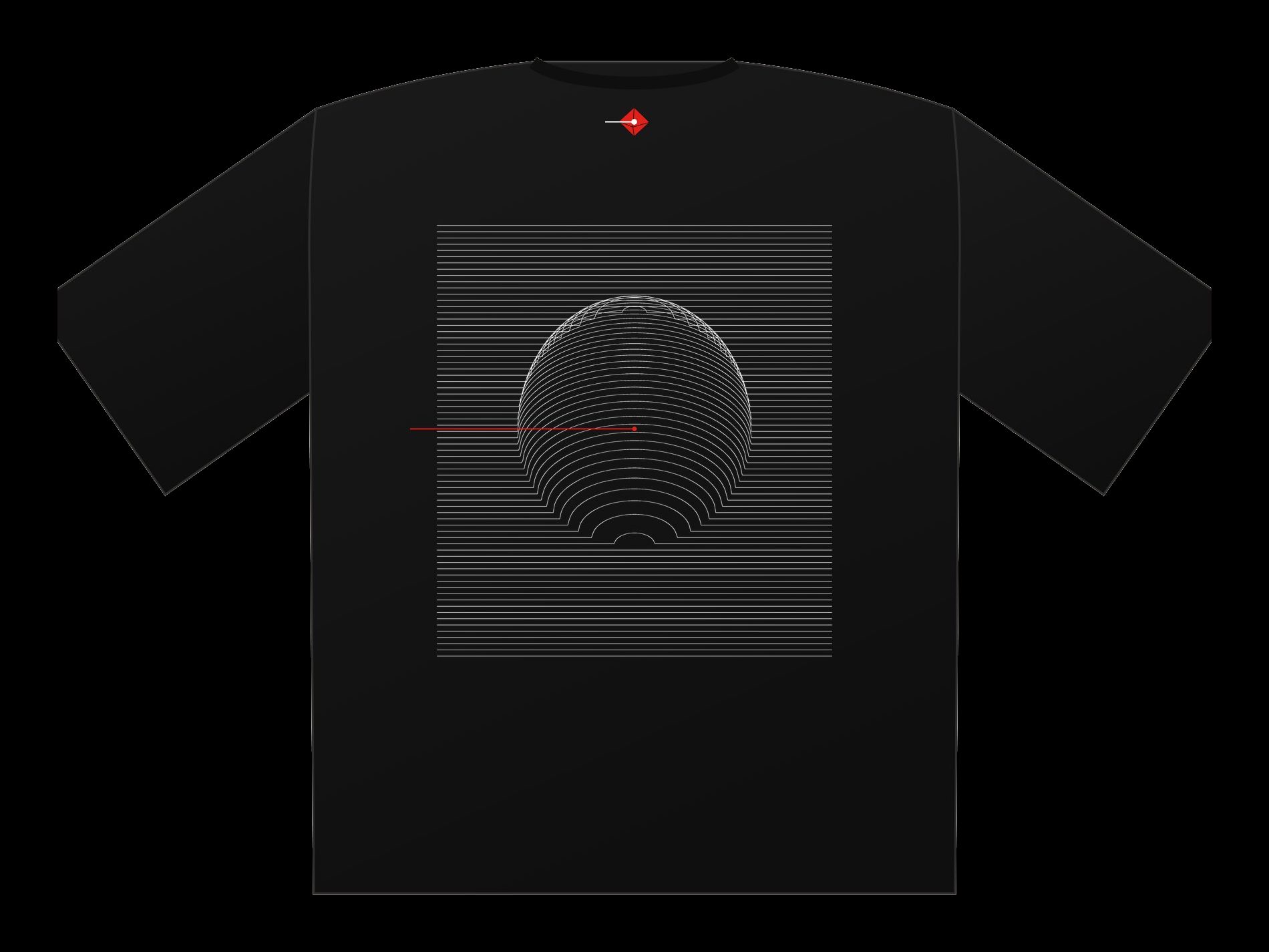 Plano de Polera oversize Escaneo, espalda