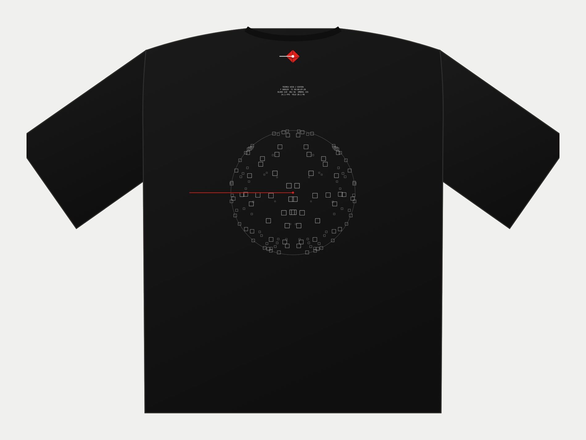 Plano de Polera oversize Esfera de Blobs, espalda