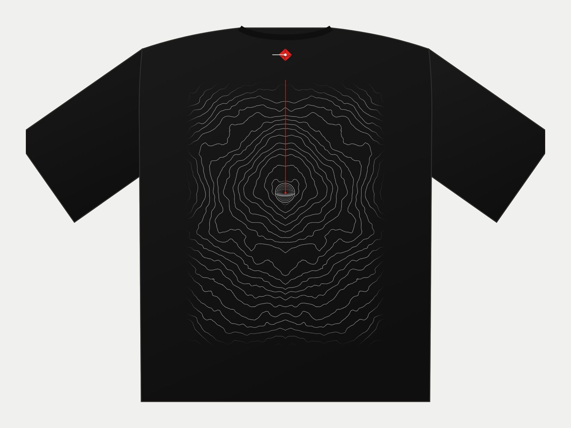 Plano de Polera oversize Isolíneas, espalda