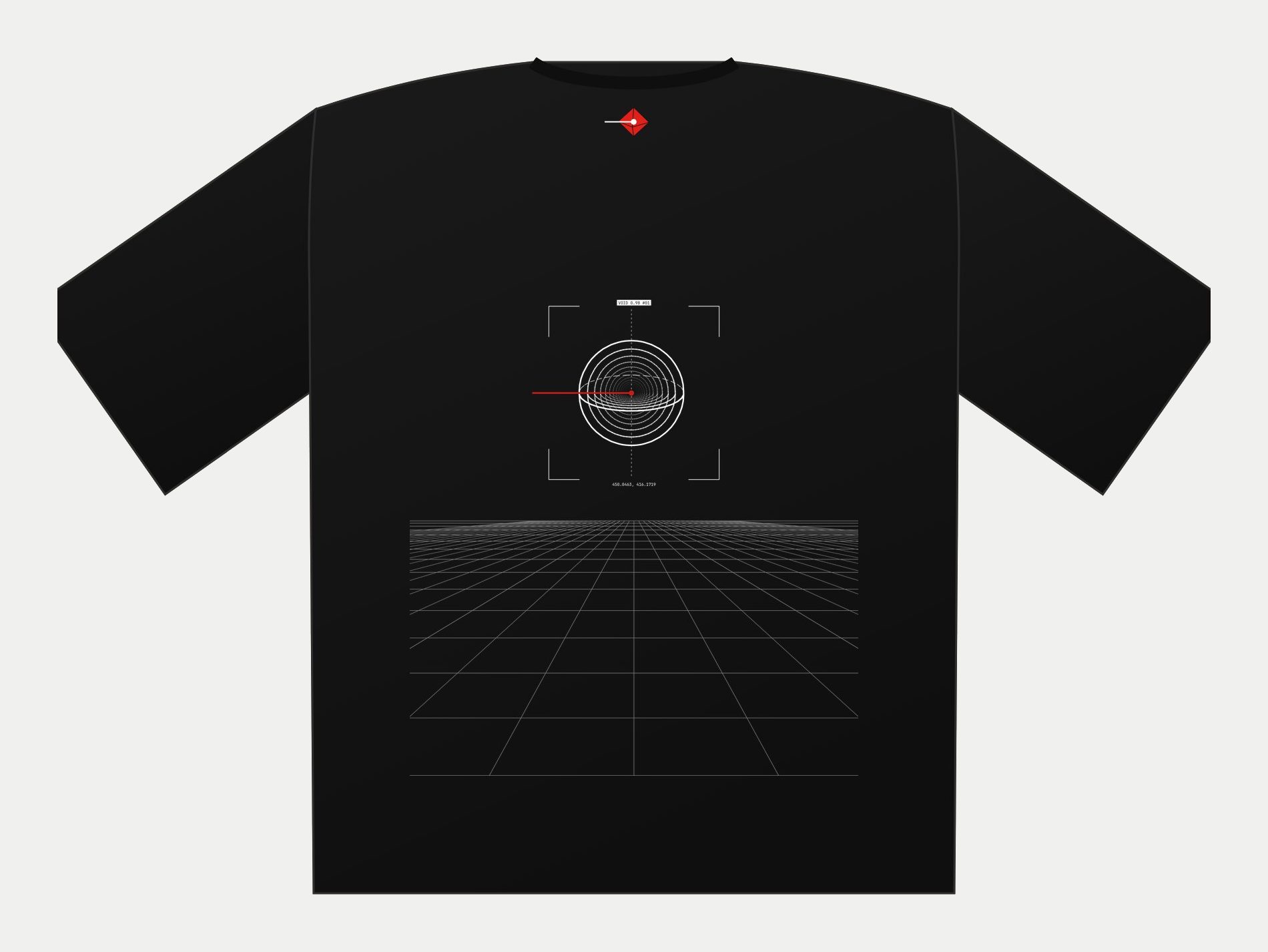 Plano de Polera oversize Void Piso, espalda