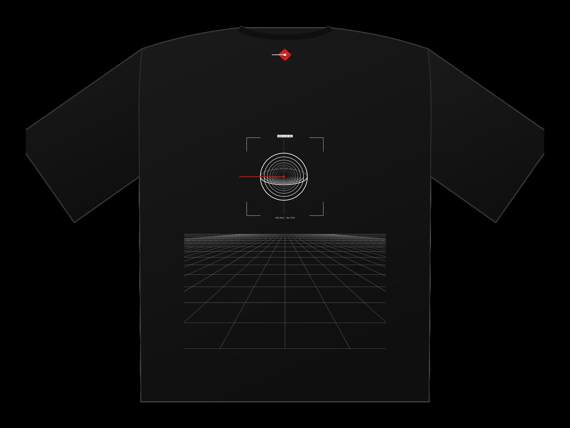 Plano de Polera oversize Void Piso, espalda