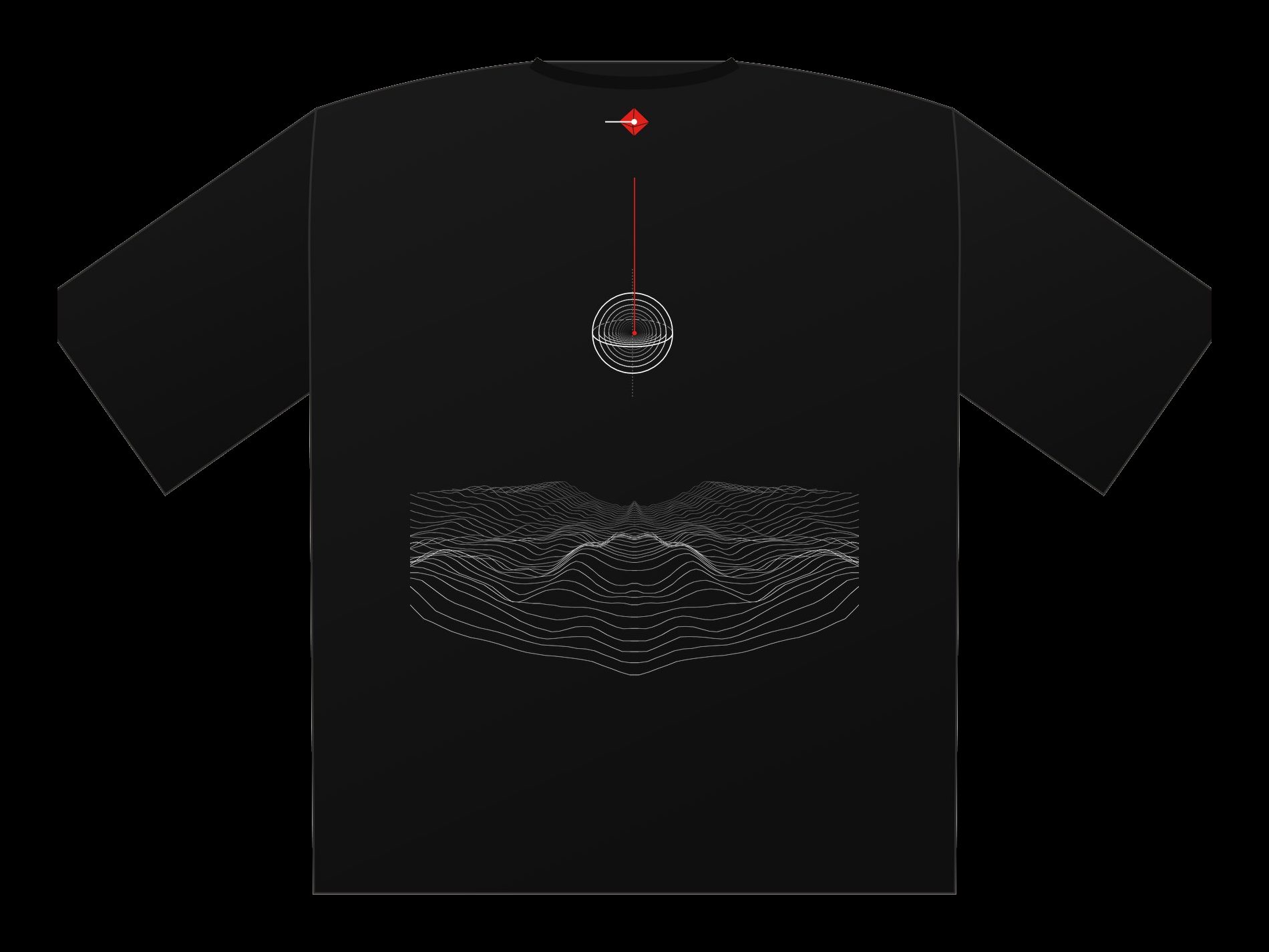Plano de Polera oversize Void Terreno, espalda