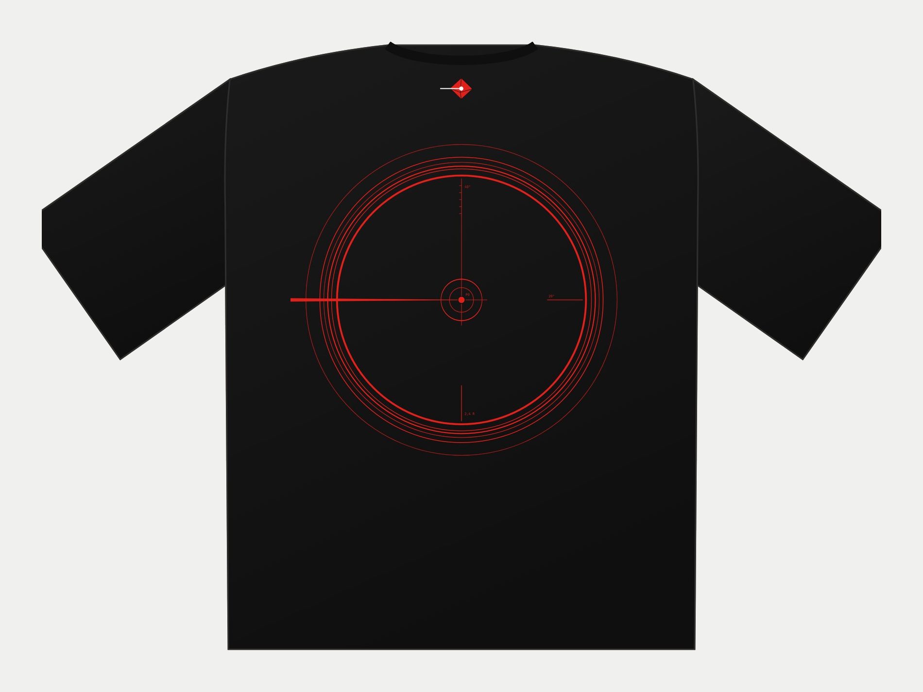 Plano de Polera oversize Void Eclipse, espalda