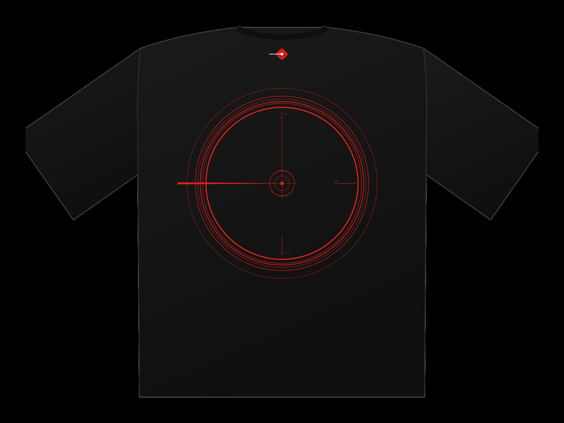 Plano de Polera oversize Void Eclipse, espalda