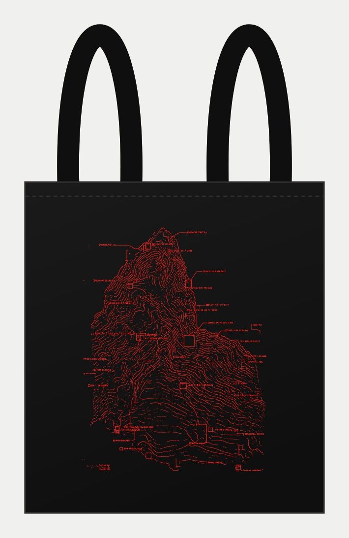Plano de Tote bag Relieve I, cara estampada