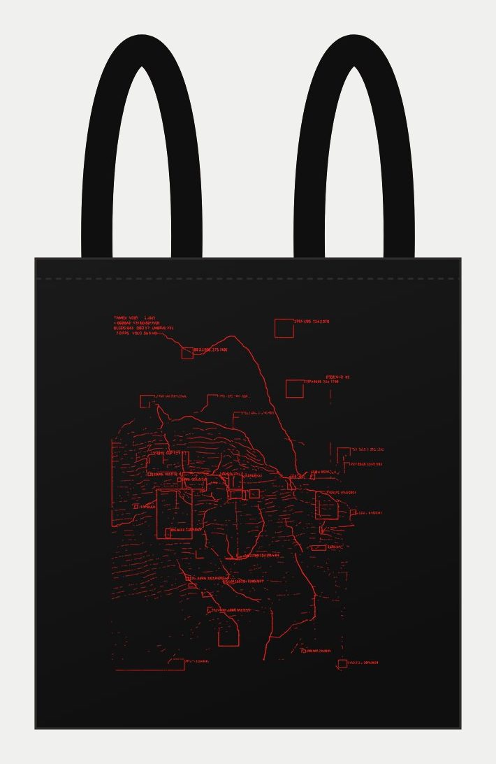Plano de Tote bag Relieve II, cara estampada