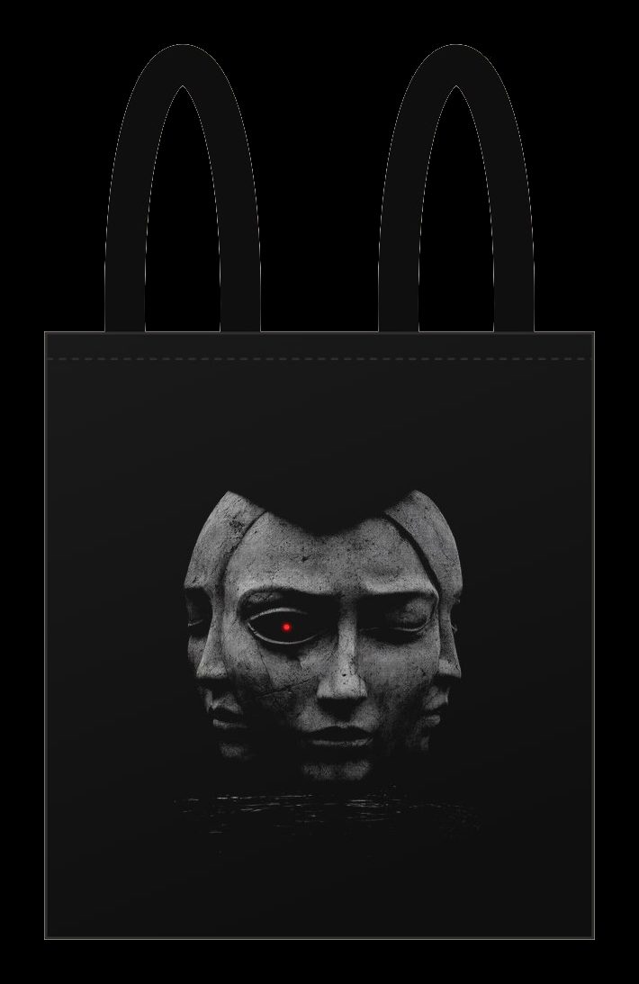 Plano de Tote bag Rostro Triple, cara estampada