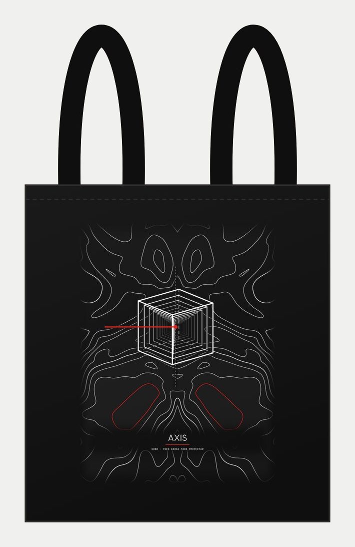 Plano de Tote bag Axis Curvas, cara estampada