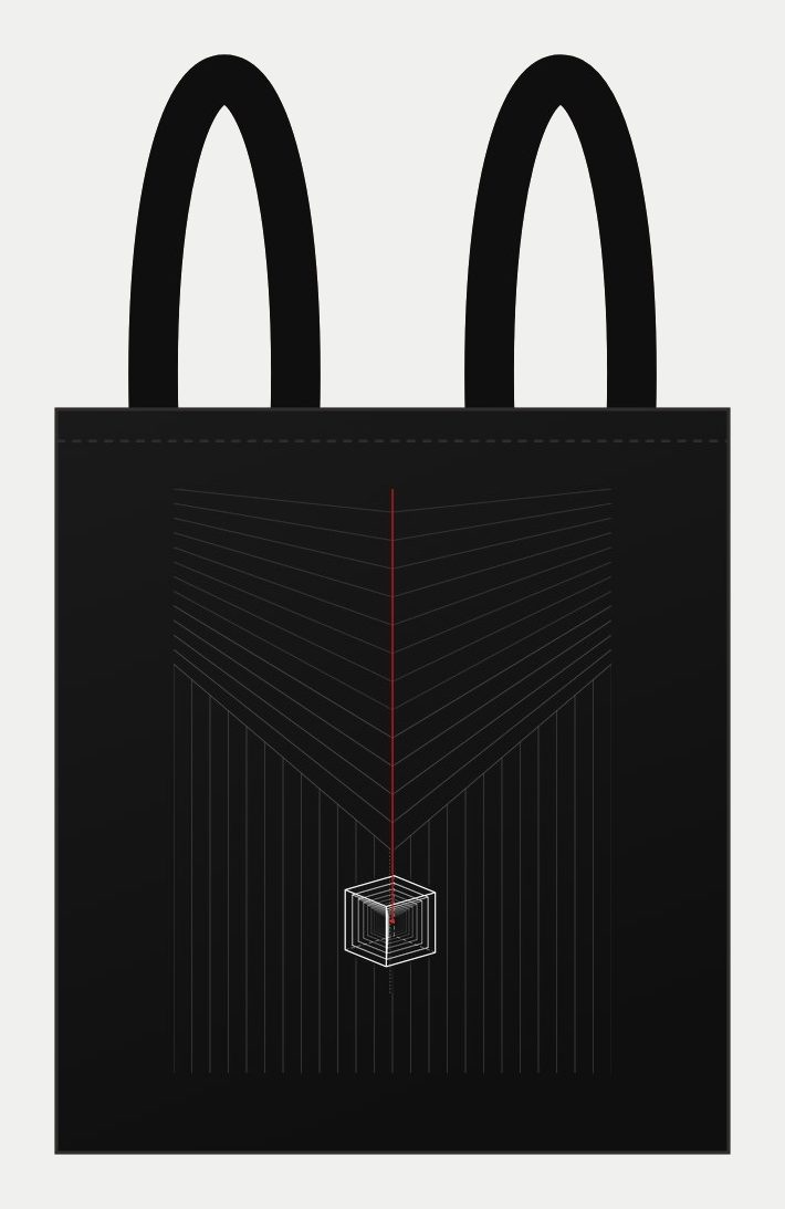 Plano de Tote bag Axis Sala, cara estampada